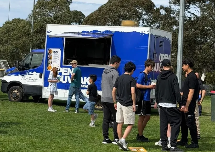 Open souvlaki food truck at private event