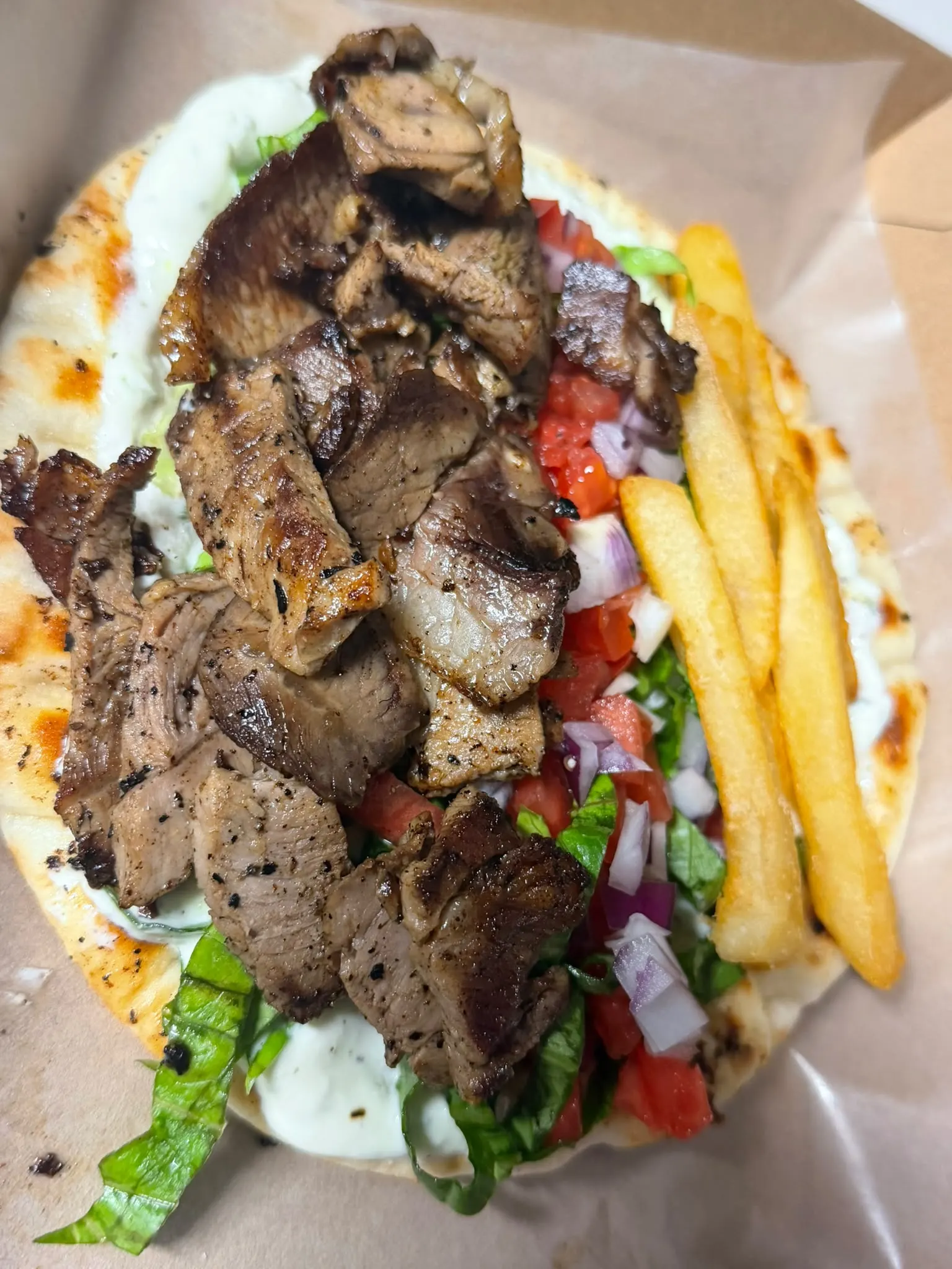 Open Lamb Souvlaki Open Lamb Souvlaki