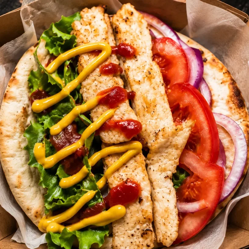 Open Grilled Chicken Souvlaki
