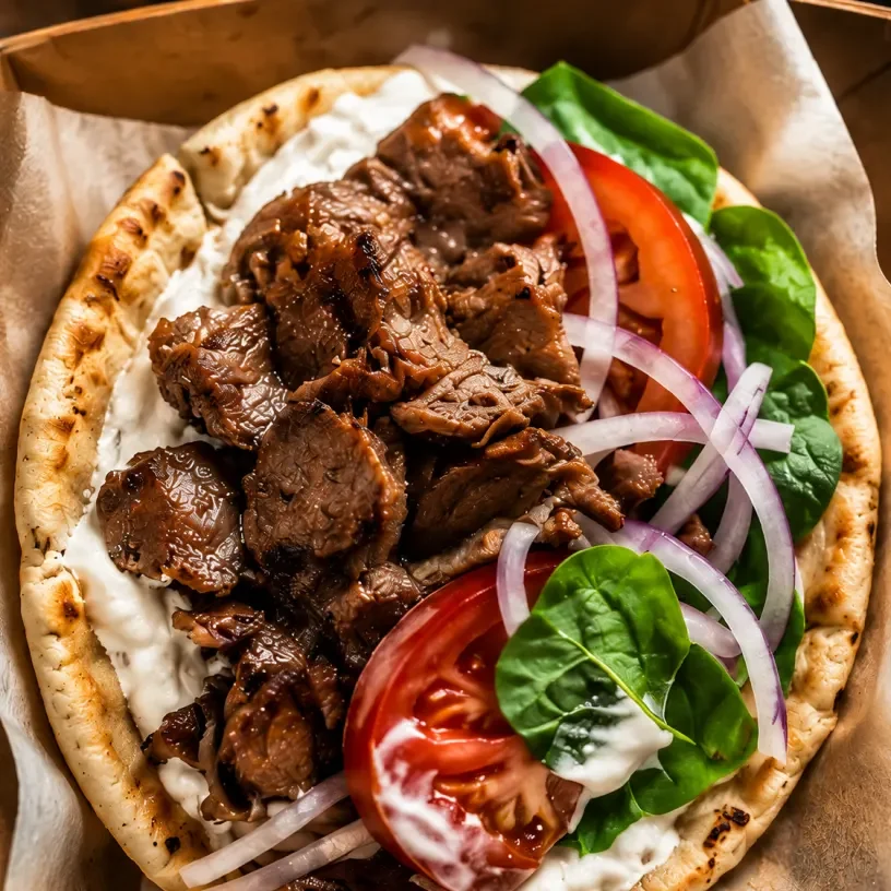 Open Lamb Souvlaki